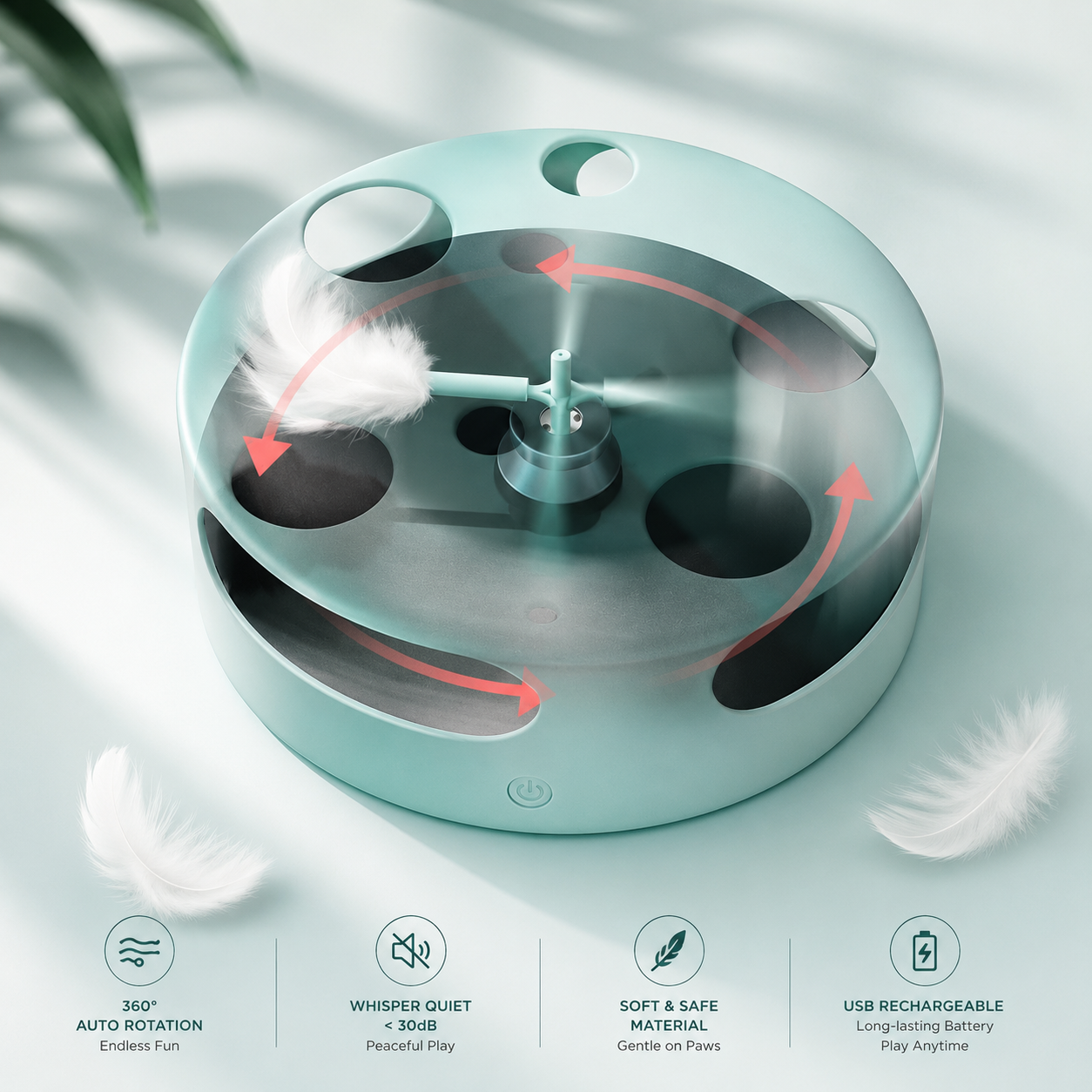Whisker Chase™ Interactive Feather Maze Turntable Toy