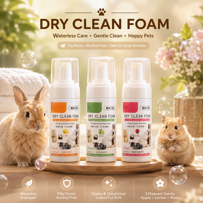 No-Rinse Small Pet Cleaning Foam for Rabbits, Hamsters & Chinchillas