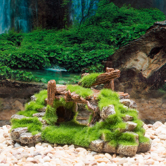 Natural Rock & Moss Hideout – Aquarium & Reptile Habitat Decoration