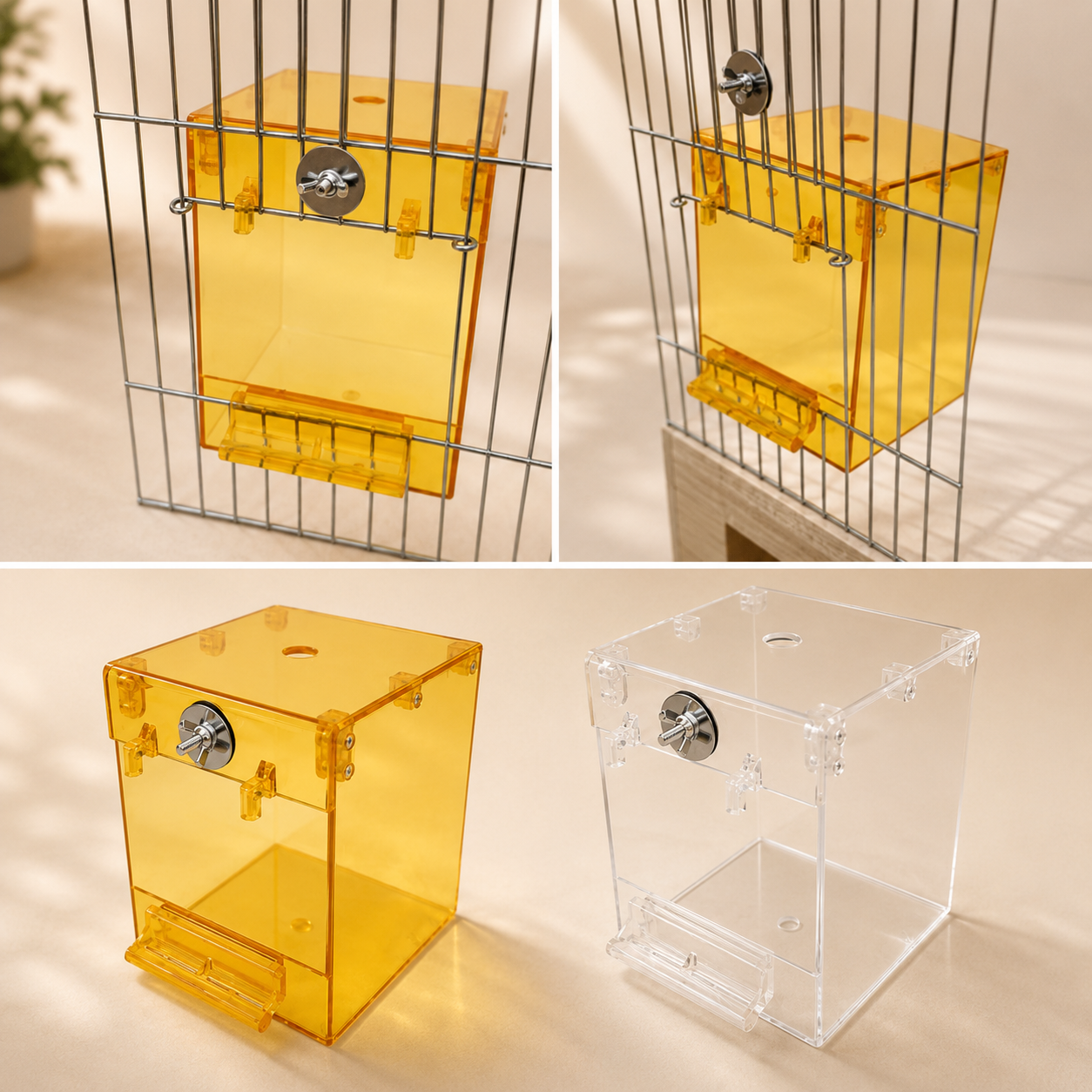 External Bird Bath Cage Attachment