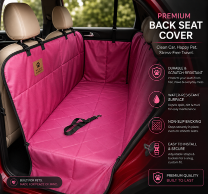 Waterproof Dog Car Seat Cover Hammock – Anti-Slip Pet Back Seat Protector (Foldable, Scratch & Dirt Resistant)