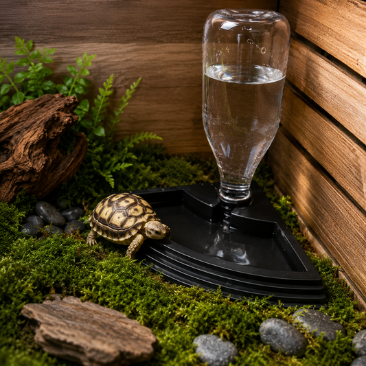 Corner Reptile Water Fountain & Feeding Tray