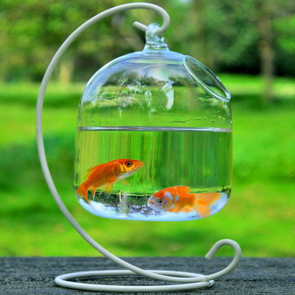 Luxurious Hanging Glass Fish Bowl – Handcrafted Borosilicate Ornament