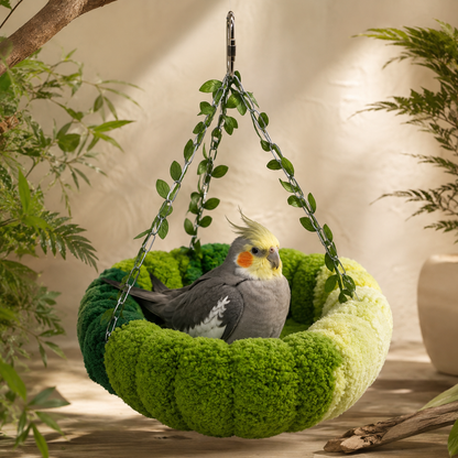 Forest Bird Hammock Swing with Leaf Chains
