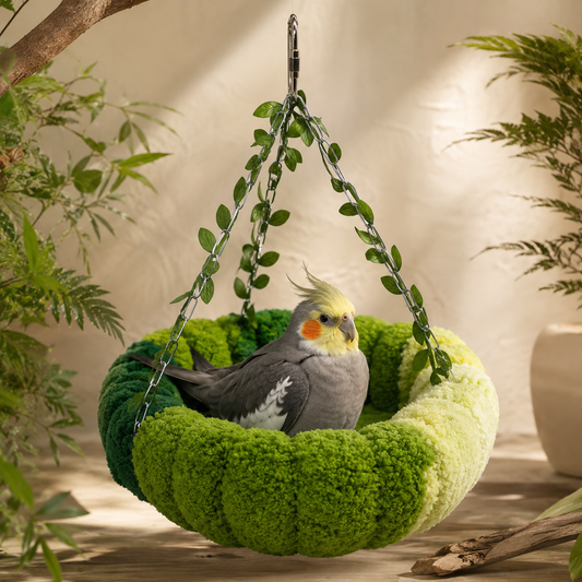 Forest Bird Hammock Swing with Leaf Chains