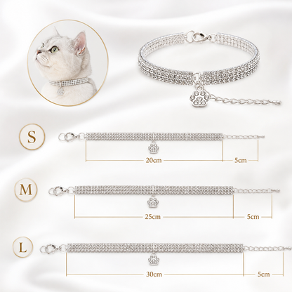 Diamond Style Cat Collar – Shiny Rhinestone Bling Collar