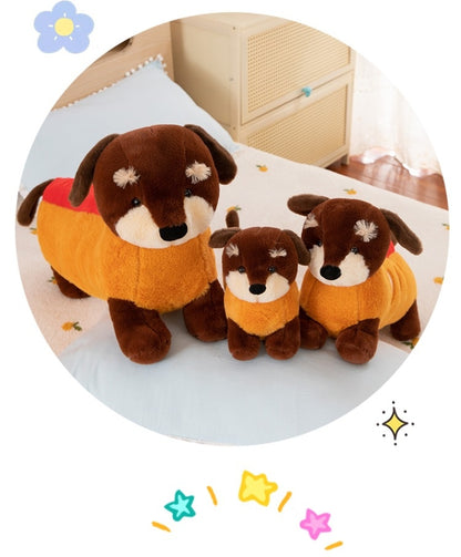 Cute Hot Dog Dachshund Plush Dog Toy – Soft Sausage Puppy Pillow Toy for Dachshund Lovers (40cm / 50cm / 70cm)