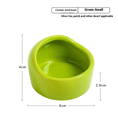 Ceramic Hamster Food Bowl – Anti-Tip Small Pet Feeding Dish