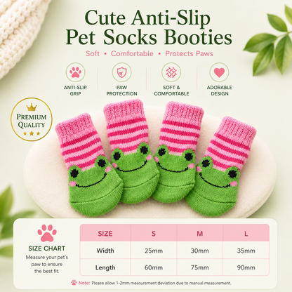 Cute Anti-Slip Dog & Cat Socks Booties – Soft Paw Protection for Small Pets