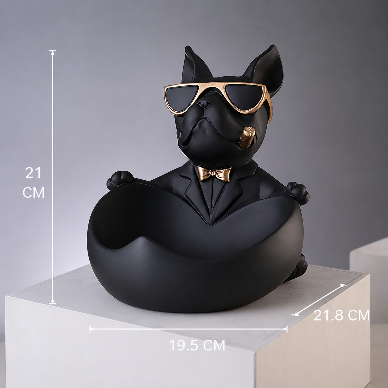 Classy French Bulldog Storage Ornament