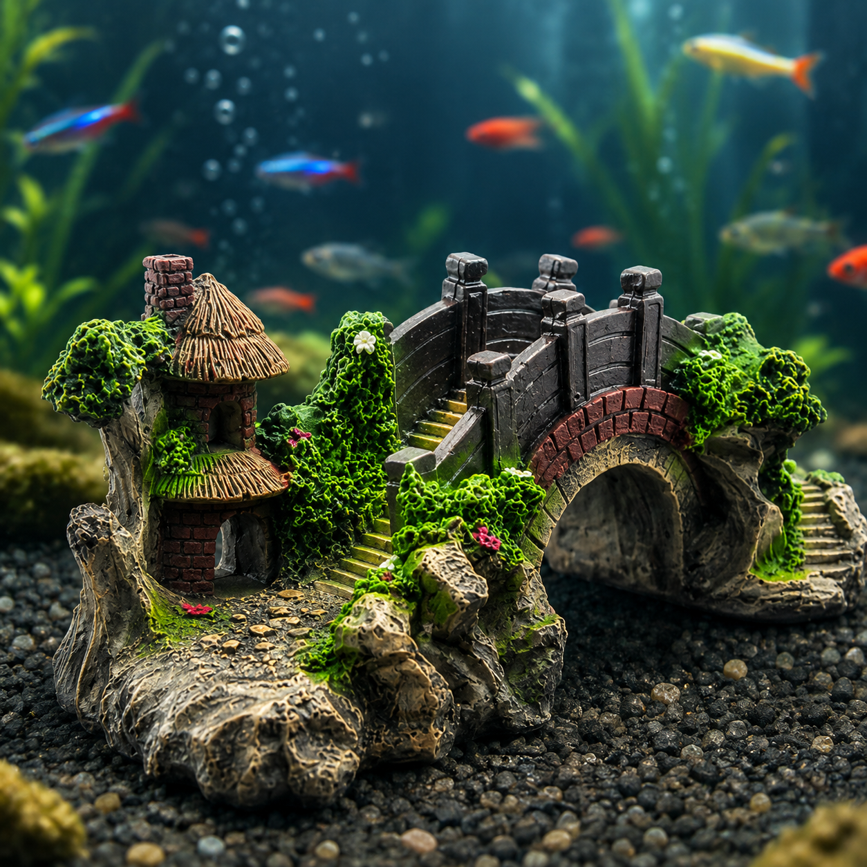 Resin Aquarium Bridge Decoration – Fish Tank Arch Ornament