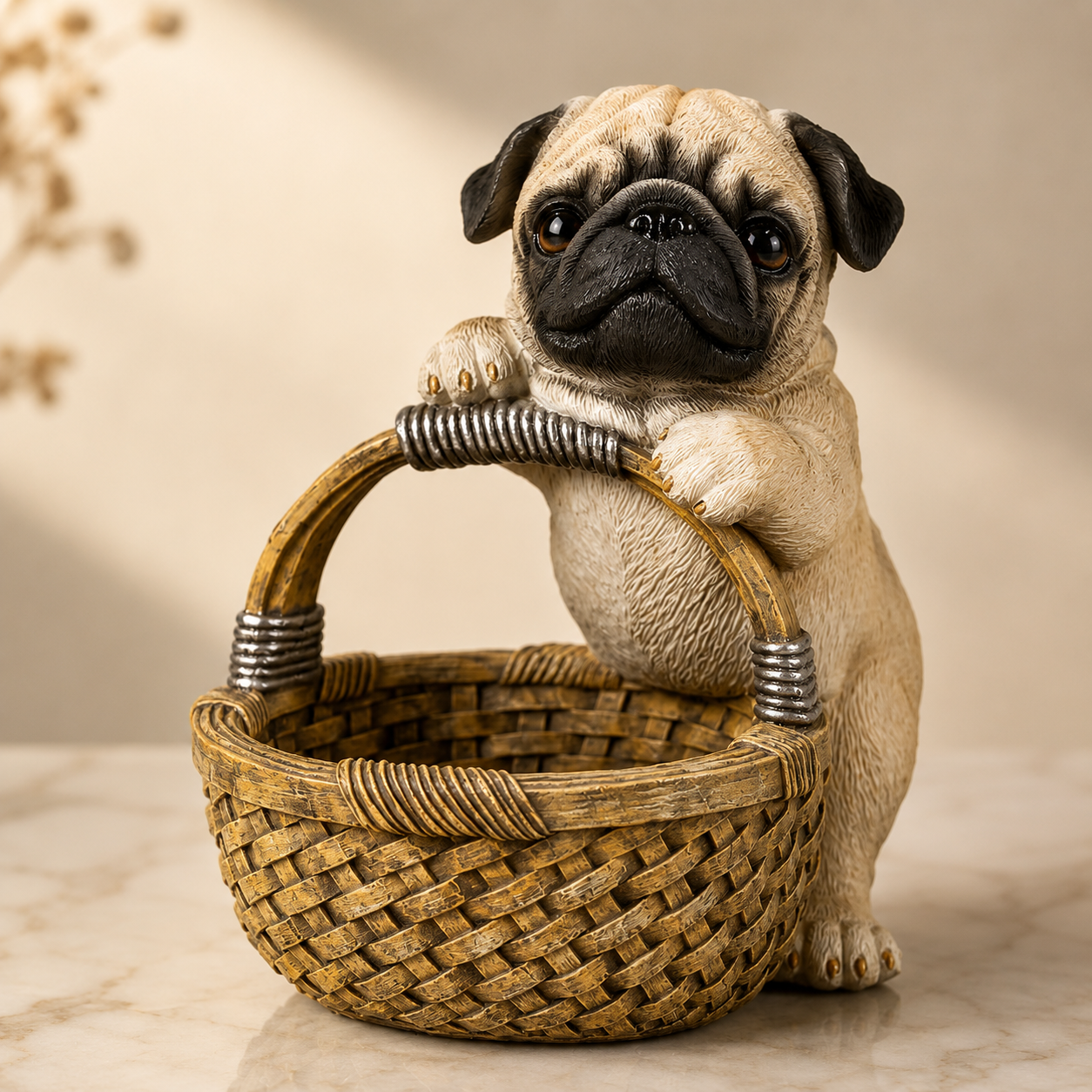 Cute Dog Basket Storage Ornament