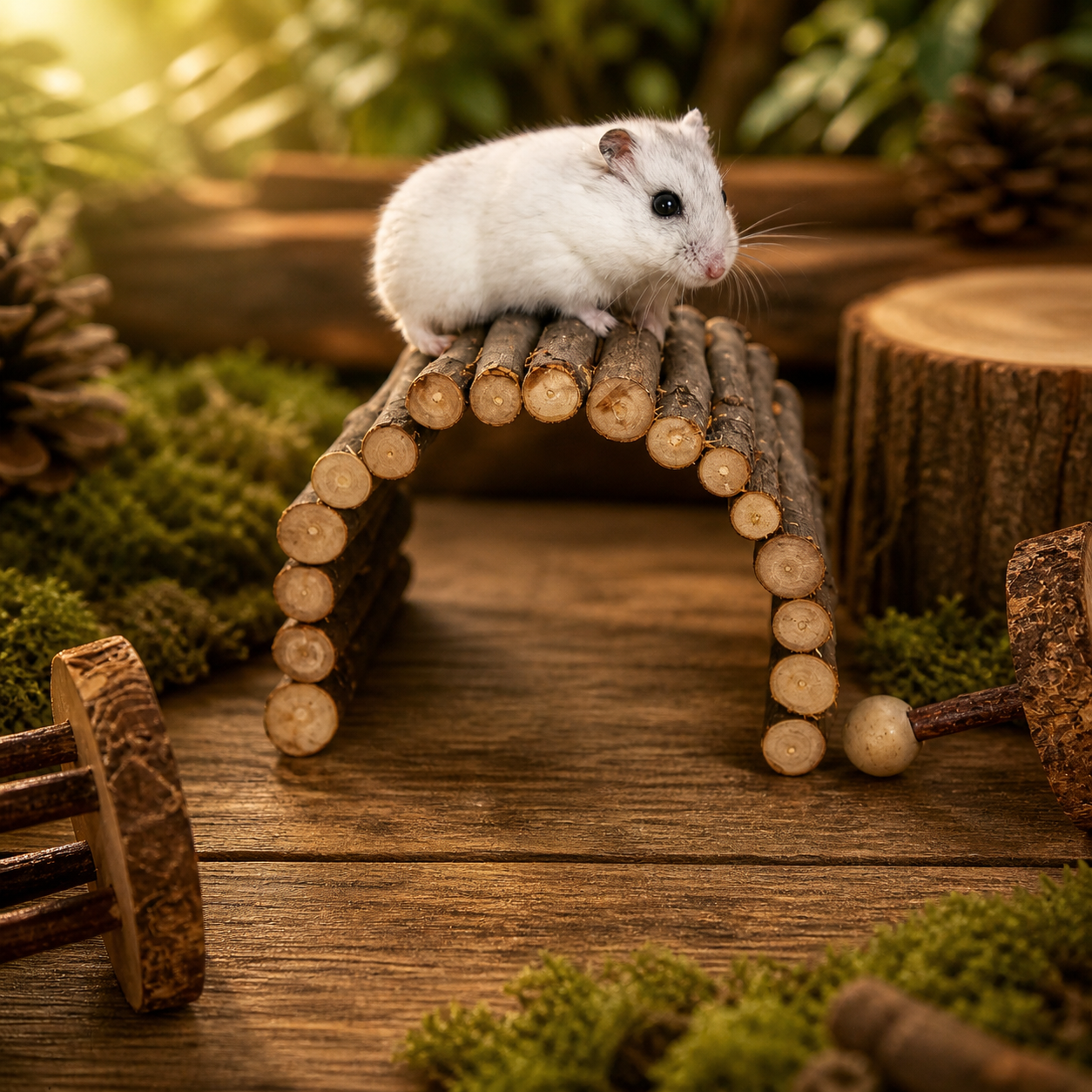 Wooden Hamster Tunnel & Climbing Toy