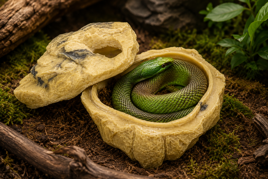 Rock Style Reptile Hiding Cave – Shelter for Geckos, Lizards & Reptiles