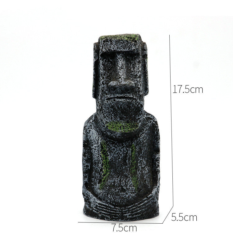 Ancient Ruins Moai Aquarium & Reptile Tank Décor