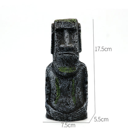 Ancient Ruins Moai Aquarium & Reptile Tank Décor