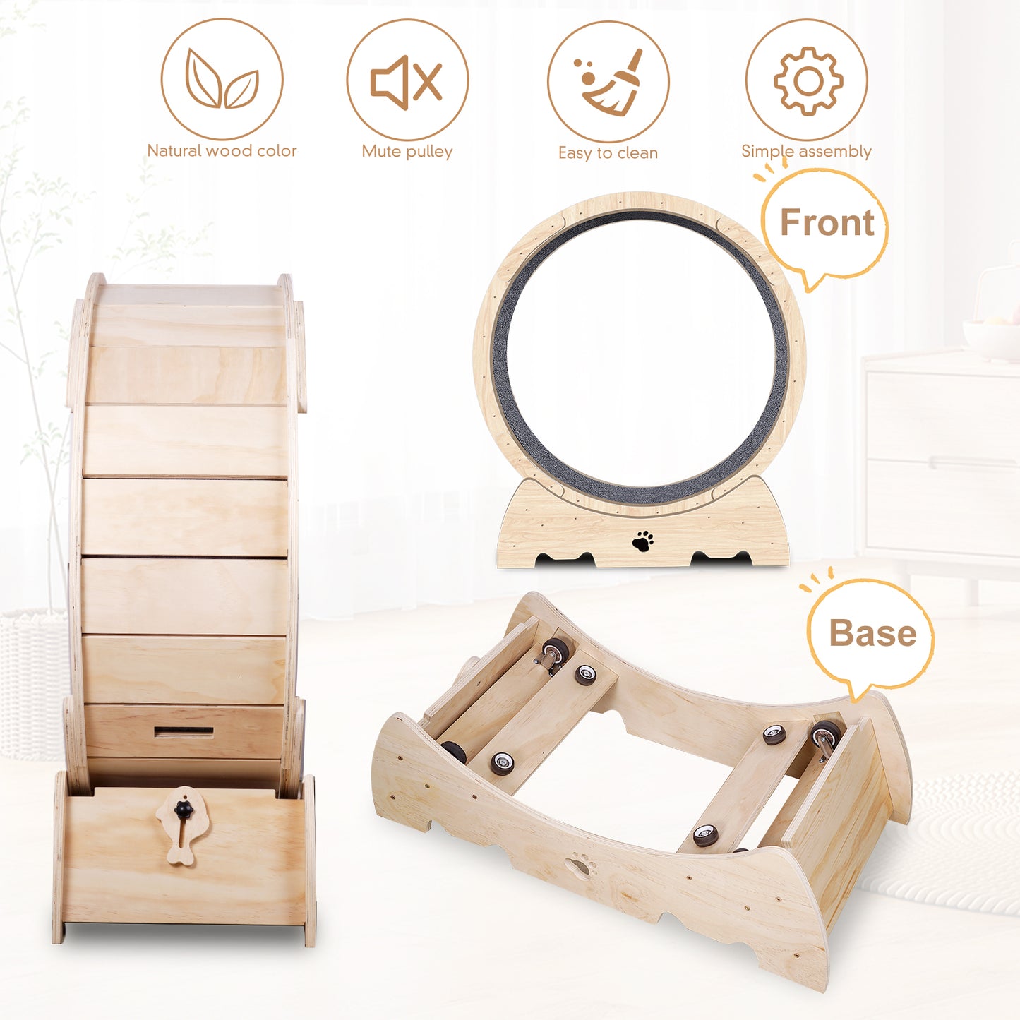 Cat Exercise Wheel – Silent Running Wheel for Cats, Bunnies & Small Dogs