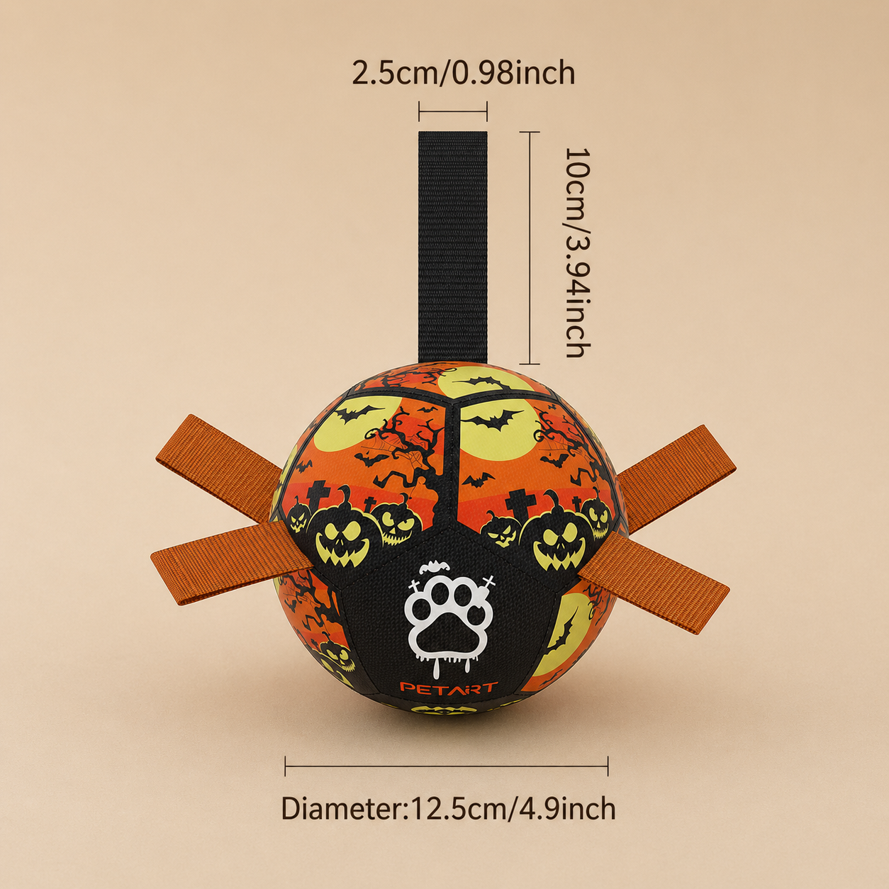 Interactive Dog Soccer Ball with Grab Tabs