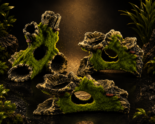 Moss Tree Hole Aquarium Decoration (Types A, B & C)