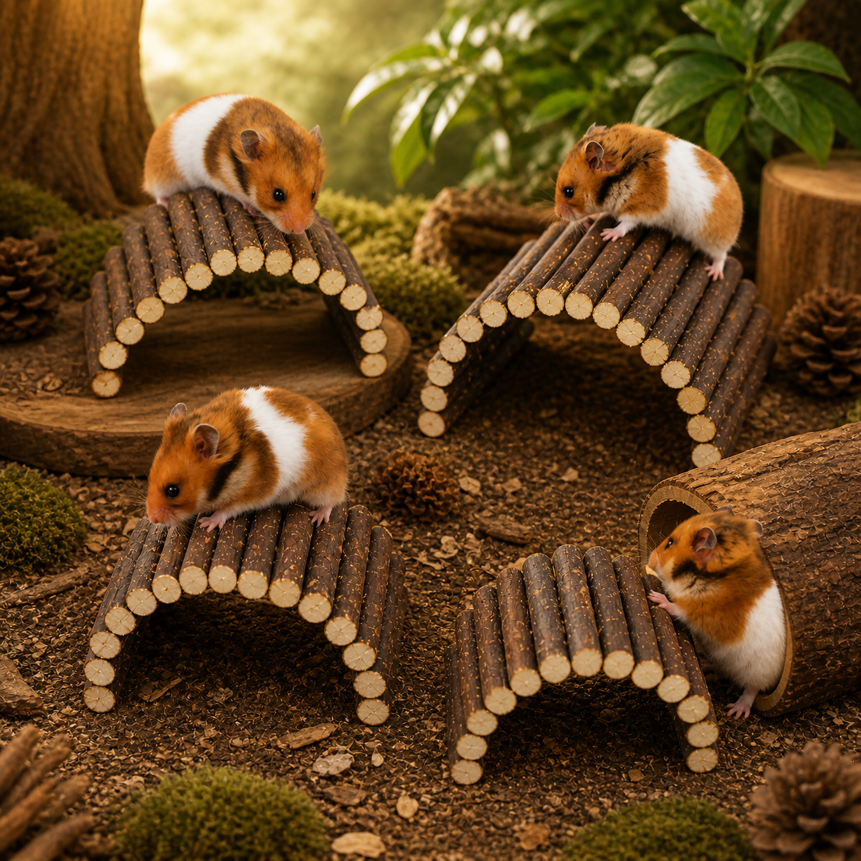 Wooden Hamster Tunnel & Climbing Toy