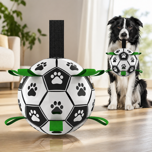 Interactive Dog Soccer Ball with Grab Tabs