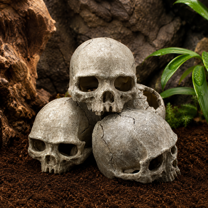Realistic Skull Hide Aquarium & Reptile Tank Ornament