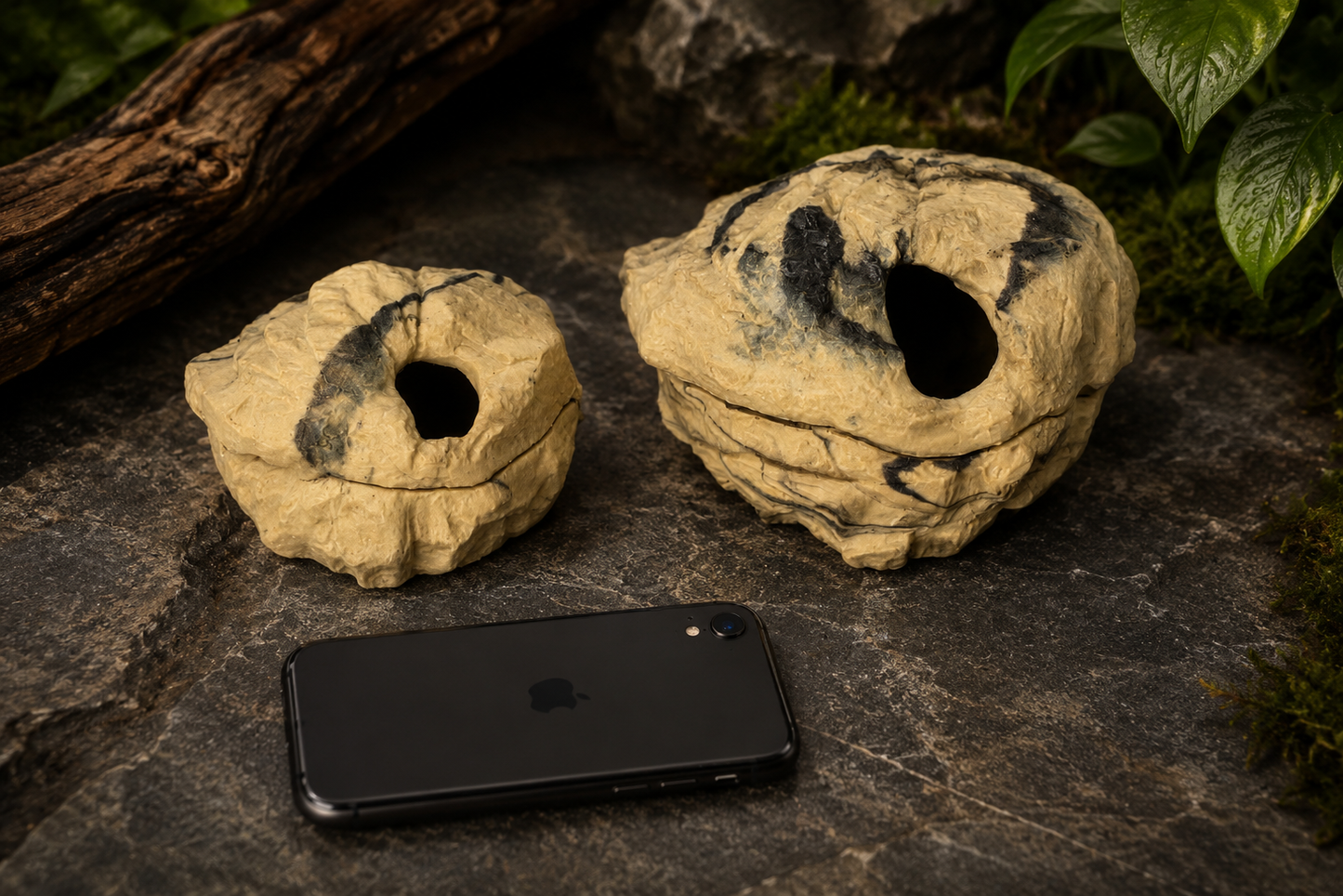 Rock Style Reptile Hiding Cave – Shelter for Geckos, Lizards & Reptiles