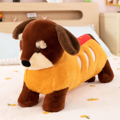 Cute Hot Dog Dachshund Plush Dog Toy – Soft Sausage Puppy Pillow Toy for Dachshund Lovers (40cm / 50cm / 70cm)