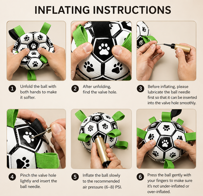 Interactive Dog Soccer Ball with Grab Tabs
