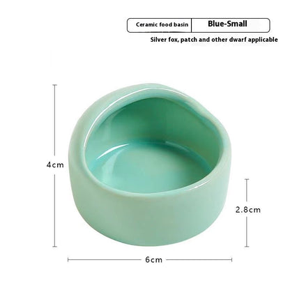Ceramic Hamster Food Bowl – Anti-Tip Small Pet Feeding Dish