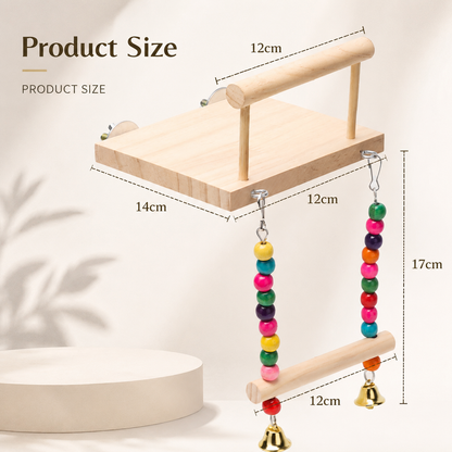 Wooden Bird Platform Swing Perch