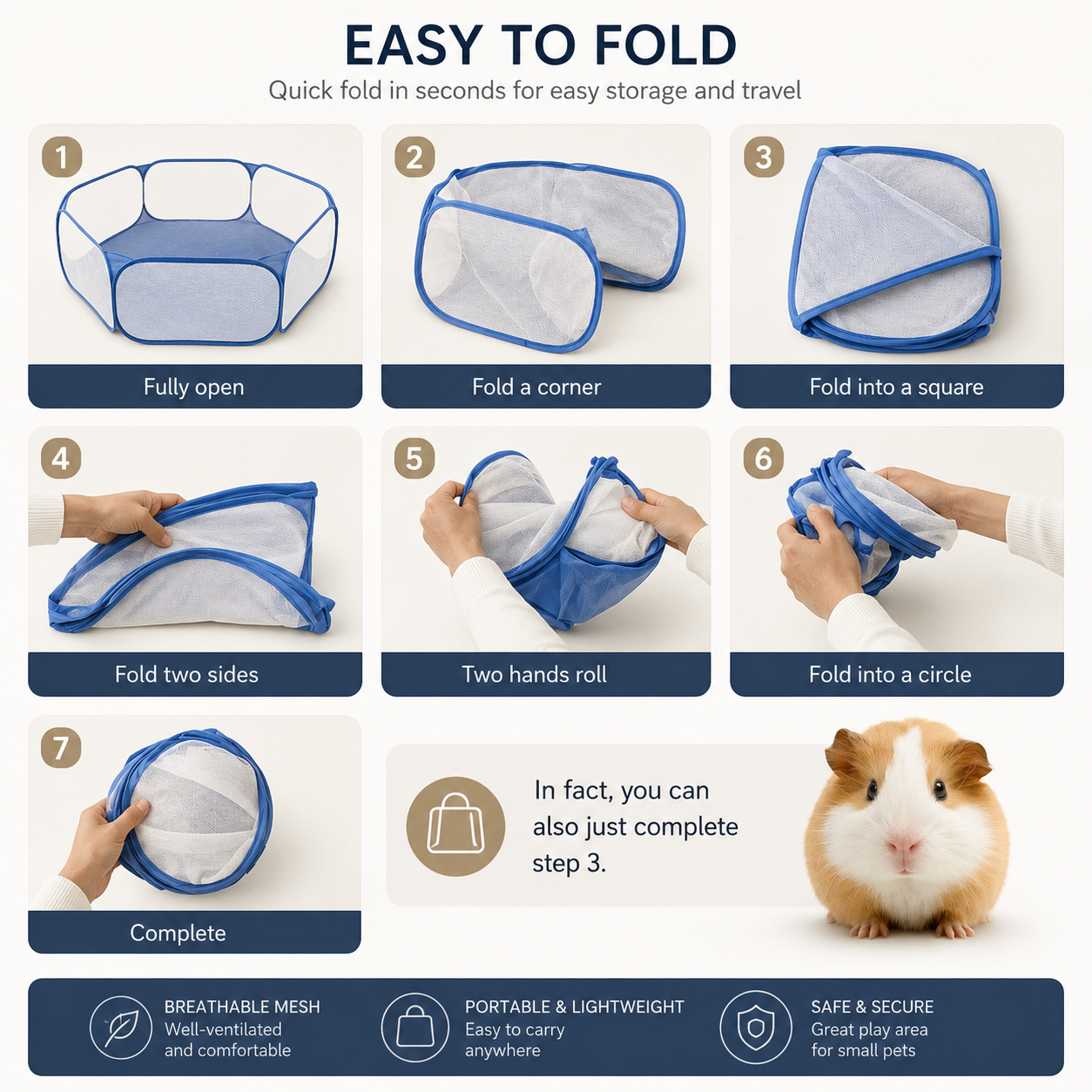 Portable Foldable Small Pet Playpen – Breathable Indoor & Outdoor Exercise Fence