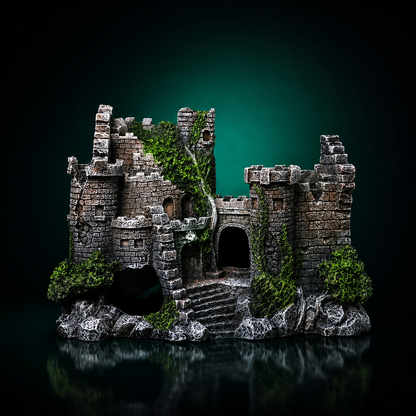 Medieval Castle Aquarium Ornament – Resin Fish Tank Hideaway Decoration