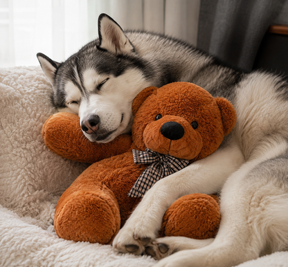 Plush Teddy Bear Companion Toy for Dogs