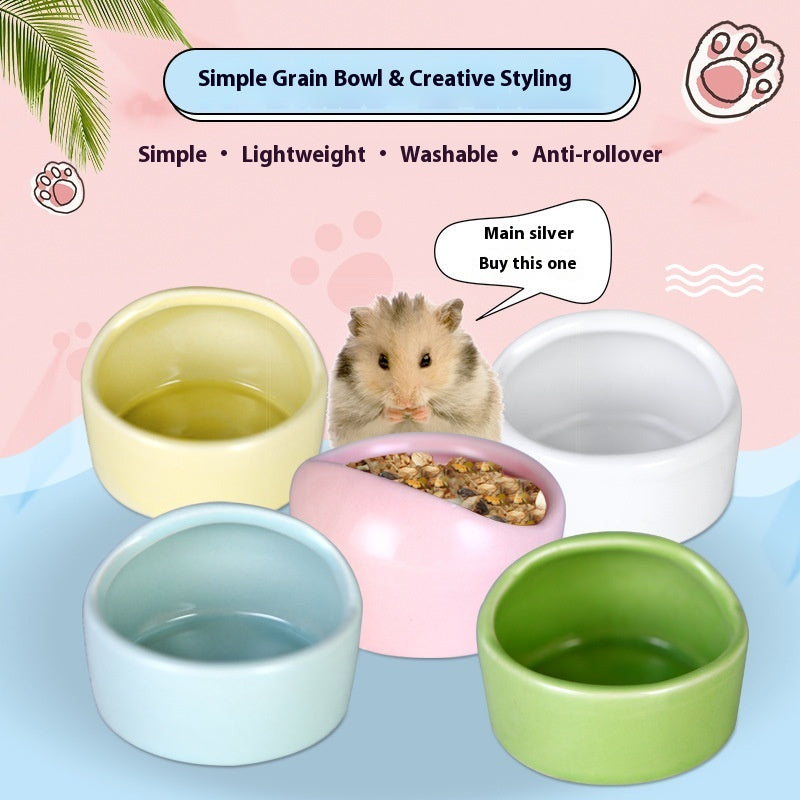 Ceramic Hamster Food Bowl – Anti-Tip Small Pet Feeding Dish