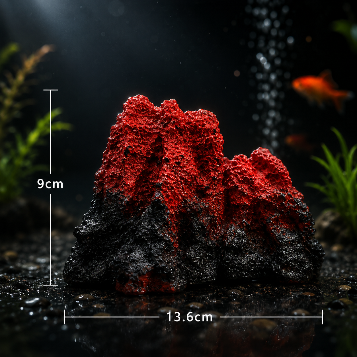 LED Volcano Aquarium Ornament with Bubble Effect