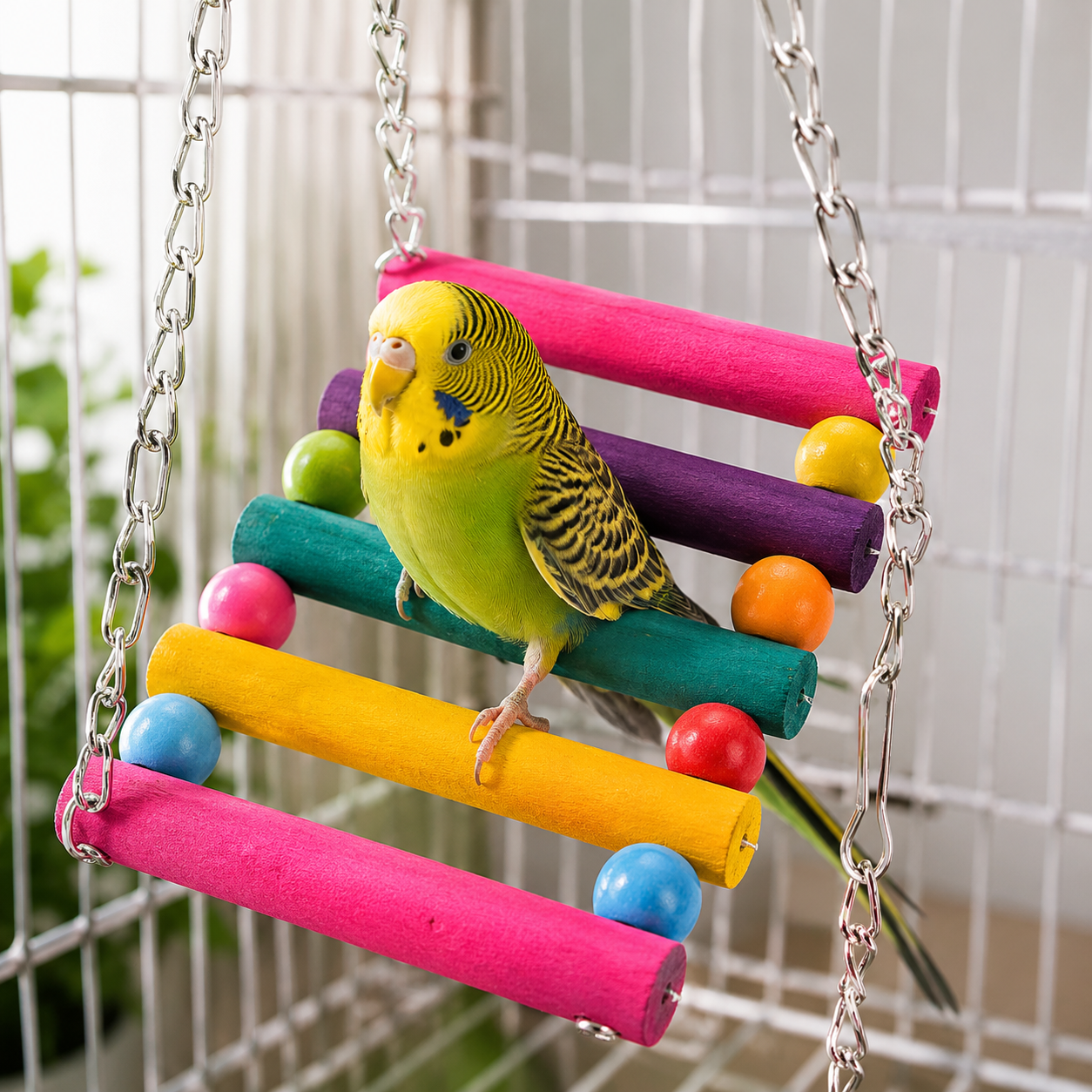 Colourful Bird Swing Perch