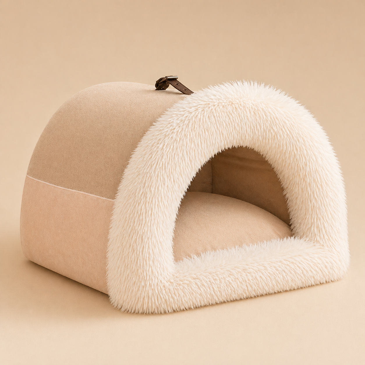 Luxury Plush Pet Cave Bed – Soft, Warm Enclosed Cat & Dog Bed