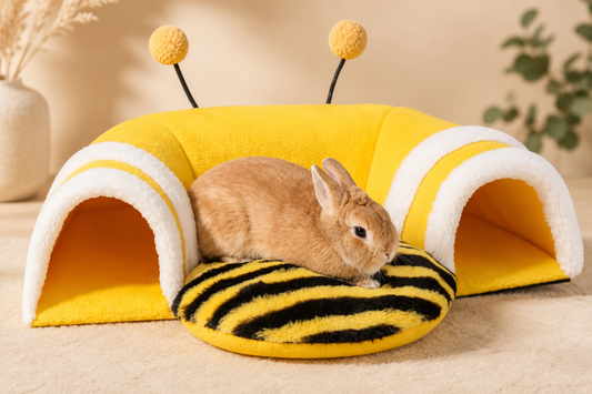 Bee Hideout Tunnel Bed for Rabbits & Small Pets