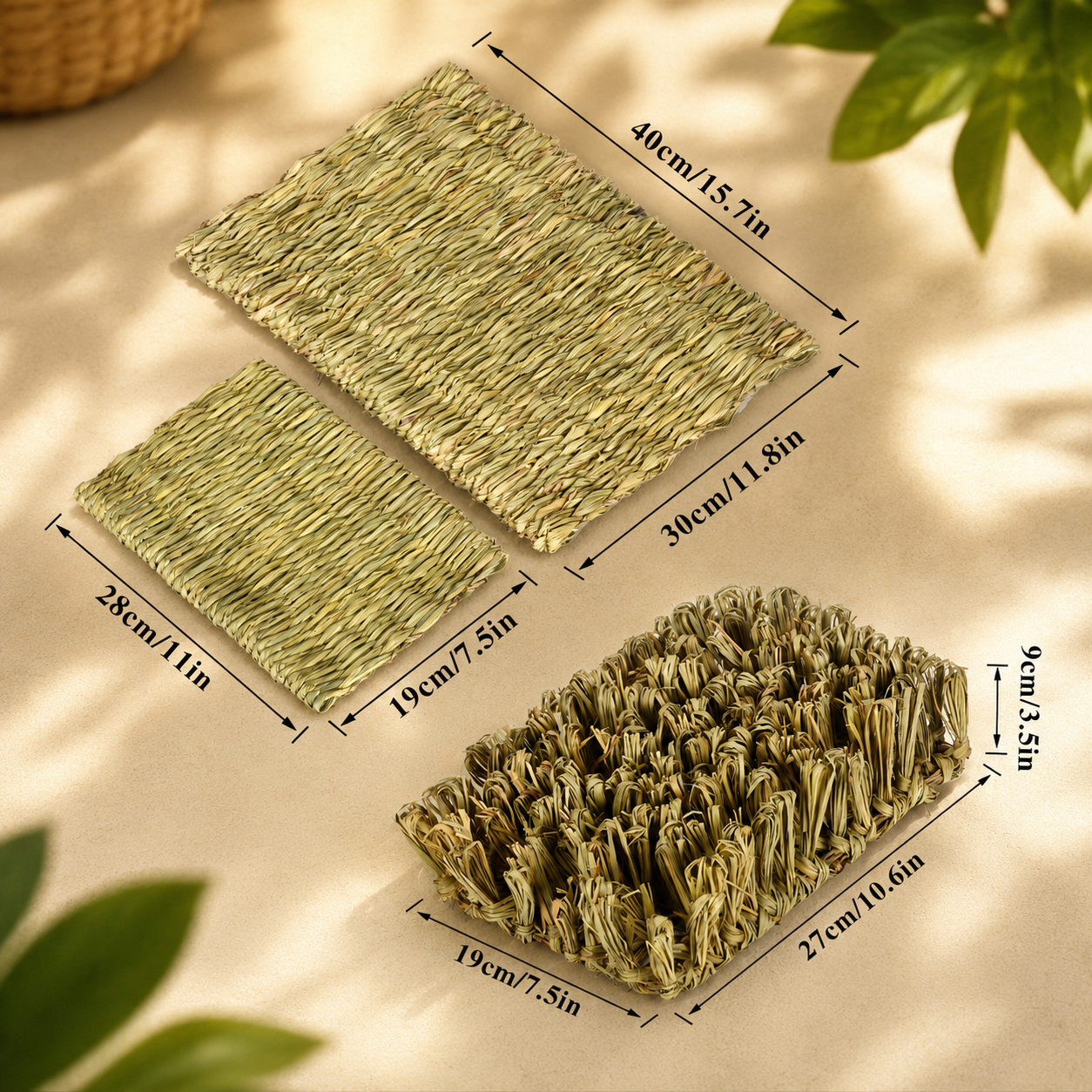 Natural Grass Enrichment Set for Rabbits, Guinea Pigs, Hamsters & Chinchillas