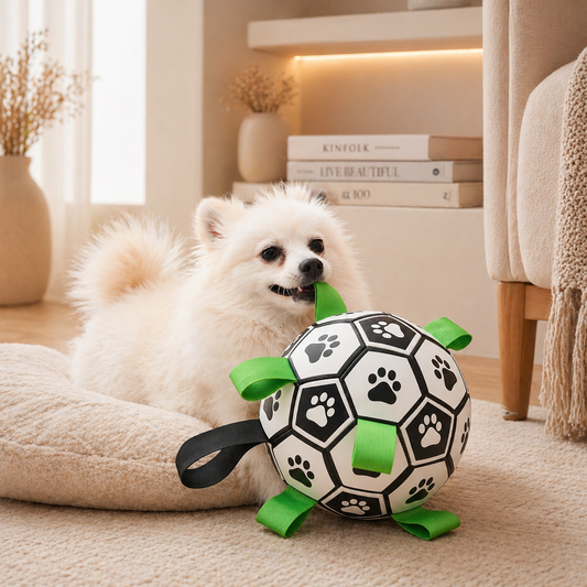 Interactive Dog Soccer Ball with Grab Tabs