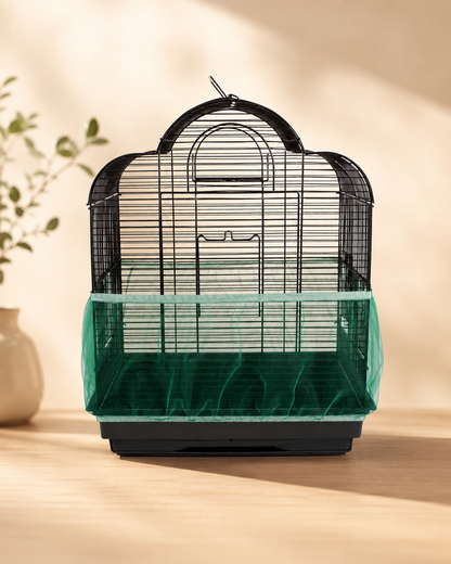 Mesh Bird Cage Seed & Dust Guard Cover