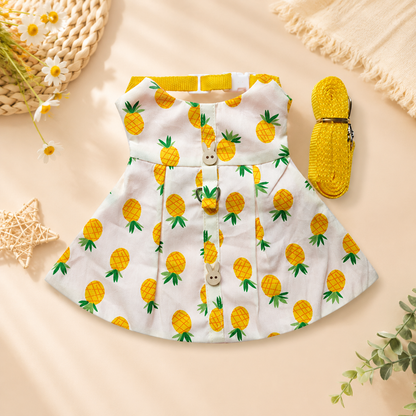 Fruit Print Dress & Harness for Bunnies