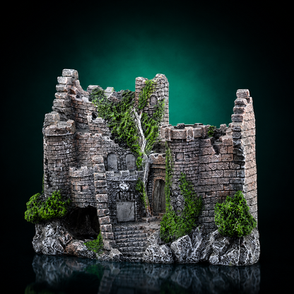 Medieval Castle Aquarium Ornament – Resin Fish Tank Hideaway Decoration