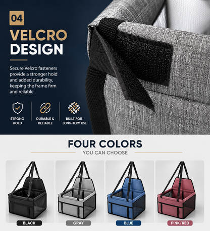 Portable Car Seat Pet Carrier Bed – Secure Travel Booster for Dogs & Cats