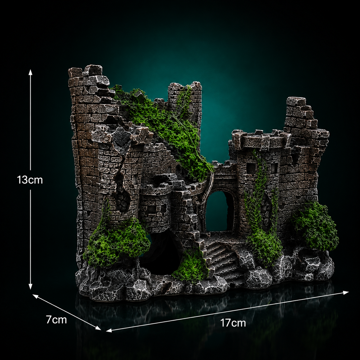 Medieval Castle Aquarium Ornament – Resin Fish Tank Hideaway Decoration