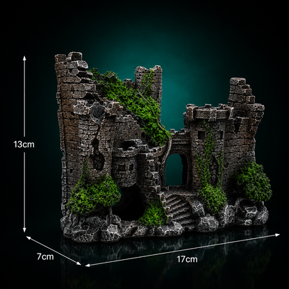 Medieval Castle Aquarium Ornament – Resin Fish Tank Hideaway Decoration