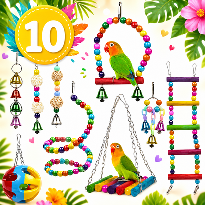 Parrot Toy Set – 10, 13 or 15 Piece Chew Bundle