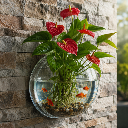 Wall-Mounted Hanging Fish Bowl – Acrylic Display Aquarium