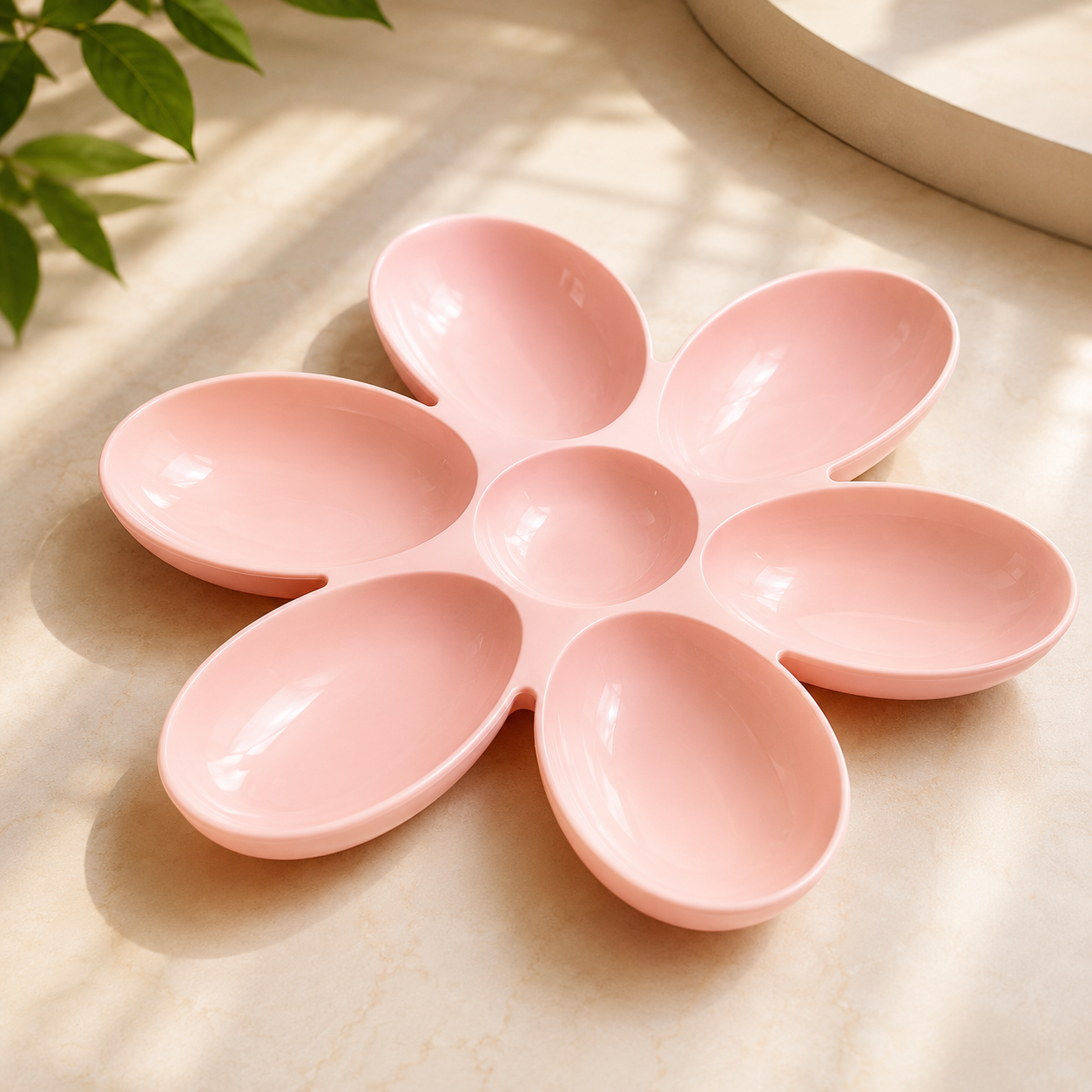 Multi-Section Cute Feeding Dish - Adorable Flower Pet Bowl for Puppies or Kittens